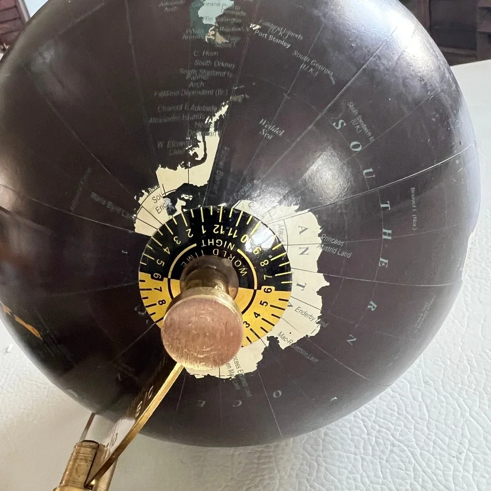 Desktop World Globe 11.5in Black Gold Brass Base Office Decor Educational